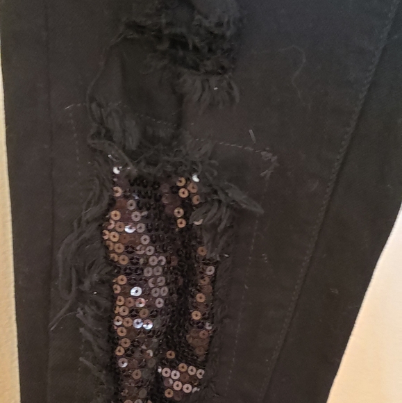 CARMAR- BLACK DEMIN DESTROY JEANS - Picture 5 of 6